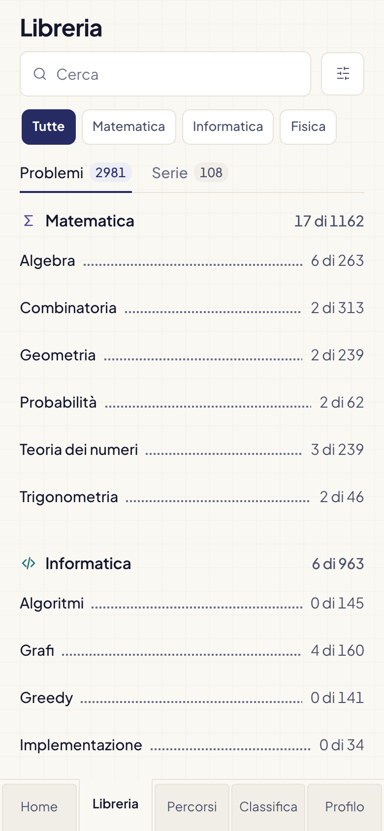 La Libreria, coi problemi per materia e difficolta'